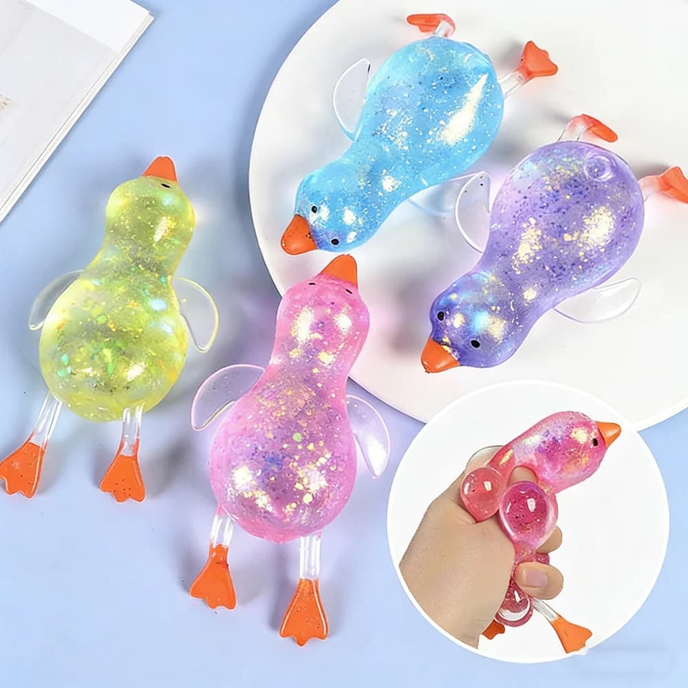 Maltose Colorful Aurora Duck Squeeze Soft Cute Animal Stress Relief Decompression Stretch DIY Decoration Gifts ﻿