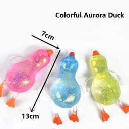 Maltose Colorful Aurora Duck Squeeze Soft Cute Animal Stress Relief Decompression Stretch DIY Decoration Gifts ﻿