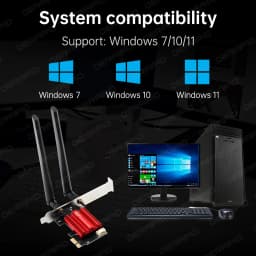 AC1200 PCIe WiFi Card Bluetooth 5.1 Desktop Network Adapter 1200Mbps Dual Band 5GHz 867Mbps Wireless Card for Windows 10 11