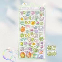 //Kawaii 3D Jelly Resin Stickers Cute Cartoon Sparkle Transparent Decals for Scrapbooking Phone Case Laptop DIY Decor..
