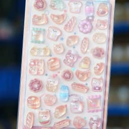 //Kawaii 3D Jelly Resin Stickers Cute Cartoon Sparkle Transparent Decals for Scrapbooking Phone Case Laptop DIY Decor..