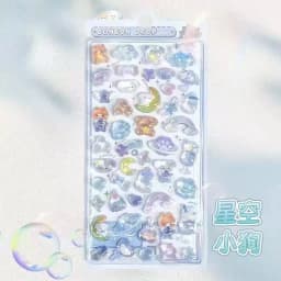 //Kawaii 3D Jelly Resin Stickers Cute Cartoon Sparkle Transparent Decals for Scrapbooking Phone Case Laptop DIY Decor..