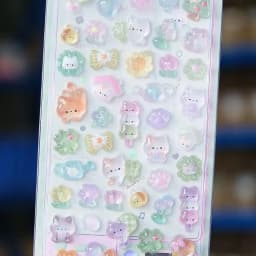 //Kawaii 3D Jelly Resin Stickers Cute Cartoon Sparkle Transparent Decals for Scrapbooking Phone Case Laptop DIY Decor..