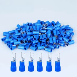 100Pcs U-Type Fork Spade Wire Connectors Insulated Crimp Terminals #8 22-10 AWG for Automotive Marine Industrial Wiring Repair