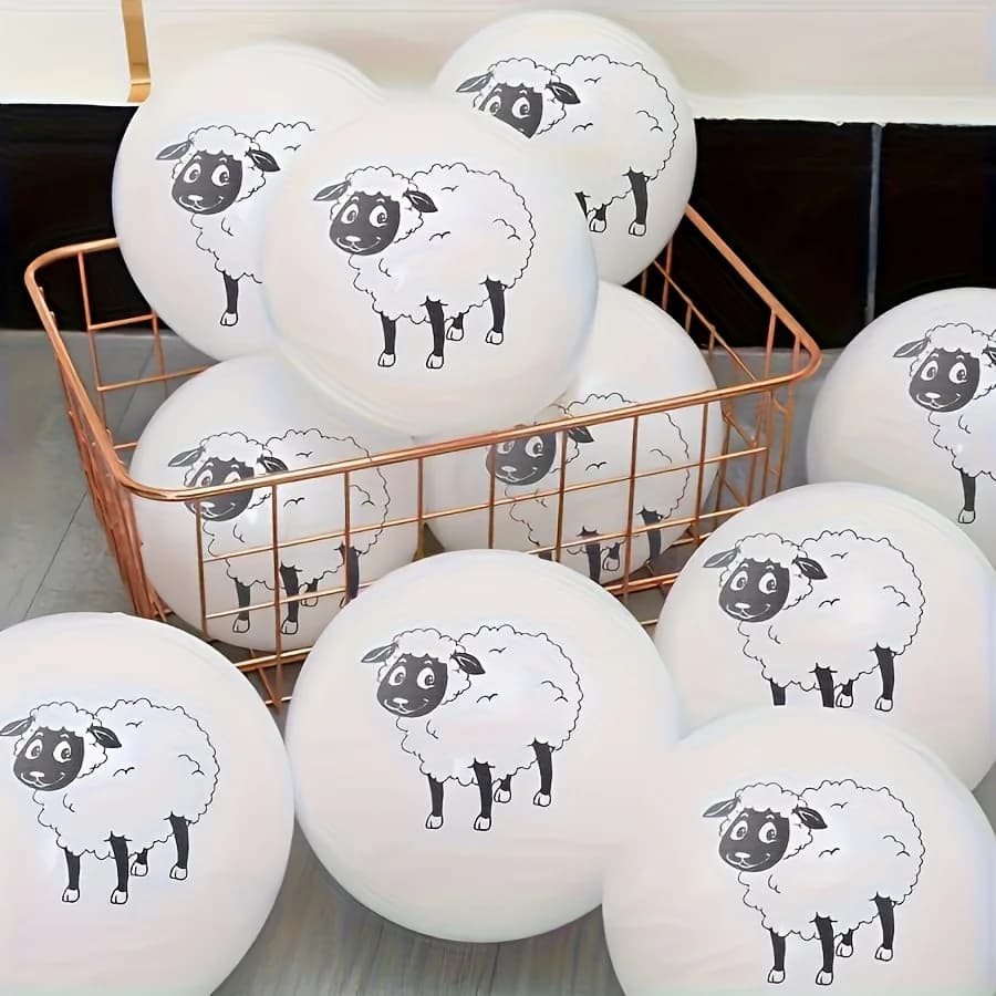 16Pcs printing design sheep balloon party sheep print latex balloon decoration for Feast party decoration for Circular