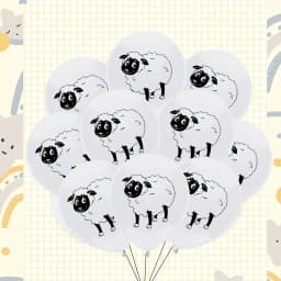 16Pcs printing design sheep balloon party sheep print latex balloon decoration for Feast party decoration for Circular