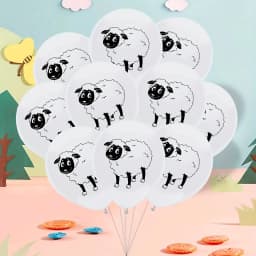 16Pcs printing design sheep balloon party sheep print latex balloon decoration for Feast party decoration for Circular