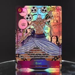 One Piece TCG OPCG English OP15-118 Enel Manga OP15 Deck 6 Cost Purple Enel Textured Foil Embossed Card Anime Collectible Cards
