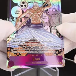 One Piece TCG OPCG English OP15-118 Enel Manga OP15 Deck 6 Cost Purple Enel Textured Foil Embossed Card Anime Collectible Cards