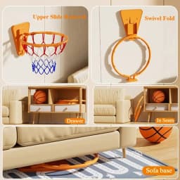Indoor Foldable Wall Mounted Basketball Hoop Household Mute Ball Children Basketball Training Equipment