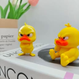 3D Angry White Eyed Funny Duck,Printing Angry Yellow Duck Statue, Humorous Indoor/outdoor Home Decoration and Car Decoration