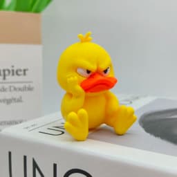 3D Angry White Eyed Funny Duck,Printing Angry Yellow Duck Statue, Humorous Indoor/outdoor Home Decoration and Car Decoration