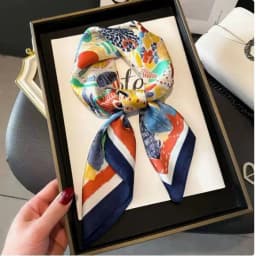 New Silk Square Scarf Women Luxury Floral Print Kerchief Soft Satin Hairband Hands Bag Ribbon Foulard Hijab Neckerchief Headband