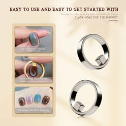 Black Hole Shape Cat Eye Nail Art Magnet Suck Hollow Cat Eye Nail Art Effect Magnet Ring DIY Manicure Magnetic Auxiliary Tool