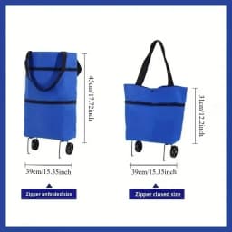Foldable Portable Shopping Cart with Wheels | Lightweight Backpack-Style Hand Cart for Home Use