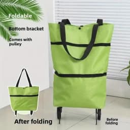 Foldable Portable Shopping Cart with Wheels | Lightweight Backpack-Style Hand Cart for Home Use