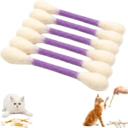 6PCS Felt Cotton Swabs Cat Toys Lightweight Chew Dental Interactive Kick Stick Teething Soft Giant Swabs Cat Toy Cat Lovers