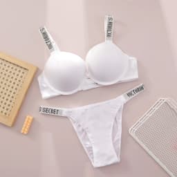 New Push Up Shapewear Adjustable Padded Gathered V Lace Lingerie Set Bra and Brief Women's Sexy Bra and Panty Set Comfortable