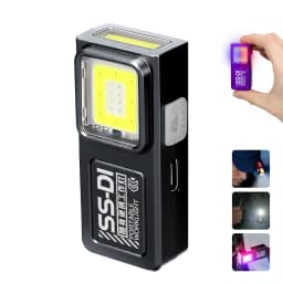 Powerfu LED Keychain Flashlight USB Rechargeable Magnetic COB Work Light Mini Pocket Torch Camping Walking Lamp Pen Clip Lantern