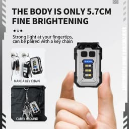 Powerfu LED Keychain Flashlight USB Rechargeable Magnetic COB Work Light Mini Pocket Torch Camping Walking Lamp Pen Clip Lantern