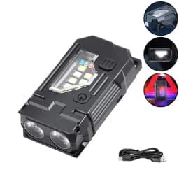 Powerfu LED Keychain Flashlight USB Rechargeable Magnetic COB Work Light Mini Pocket Torch Camping Walking Lamp Pen Clip Lantern