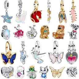 Hot Sales 925 Sterling Silver Charms Animal Horse Butterfly Snail Bird Dog Beads Bracelets Necklaces Womens DIY Jewelry Gift
