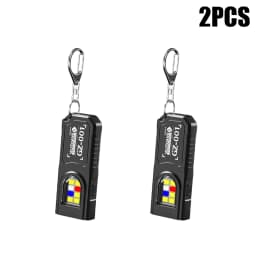 Powerful Mini COB LED Keychain Flashlight USB C Rechargeable Hanging Work Light Waterproof Keyring Camping Walking Pocket Lamp
