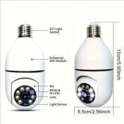 E27 Bulb Surveillance Outdoor Security Camera Automatic Night Vision Color Indoor Motion Detection Focus Zoom WiFi Camera