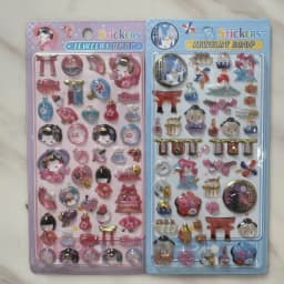 Kawaii Japanese Sumo Ninja Cartoon 3D Crystal Relief Stickers Creative Girl Phone Case Decoration Birthday Gift Accessories S