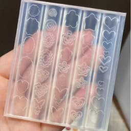 Cute Frame Dialogue Box Star Heart Apple Butterfly Nail Art Decorations Transparent Silicone Mold for Nail Art
