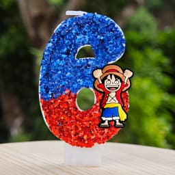 Hot One Piece Theme Candle Number 0-9 Luffy Candle Cake Decoration Birthday Party for Kids Baby Shower Toy Gifts