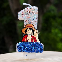 Hot One Piece Theme Candle Number 0-9 Luffy Candle Cake Decoration Birthday Party for Kids Baby Shower Toy Gifts