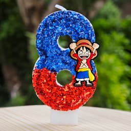 Hot One Piece Theme Candle Number 0-9 Luffy Candle Cake Decoration Birthday Party for Kids Baby Shower Toy Gifts