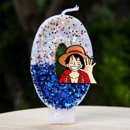 Hot One Piece Theme Candle Number 0-9 Luffy Candle Cake Decoration Birthday Party for Kids Baby Shower Toy Gifts