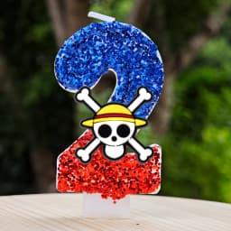 Hot One Piece Theme Candle Number 0-9 Luffy Candle Cake Decoration Birthday Party for Kids Baby Shower Toy Gifts
