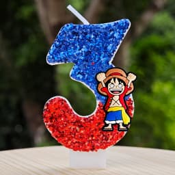 Hot One Piece Theme Candle Number 0-9 Luffy Candle Cake Decoration Birthday Party for Kids Baby Shower Toy Gifts