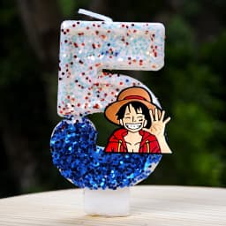 Hot One Piece Theme Candle Number 0-9 Luffy Candle Cake Decoration Birthday Party for Kids Baby Shower Toy Gifts