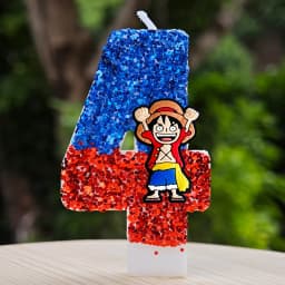 Hot One Piece Theme Candle Number 0-9 Luffy Candle Cake Decoration Birthday Party for Kids Baby Shower Toy Gifts