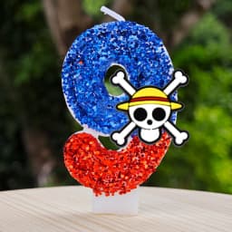 Hot One Piece Theme Candle Number 0-9 Luffy Candle Cake Decoration Birthday Party for Kids Baby Shower Toy Gifts