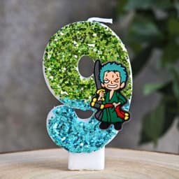 Hot One Piece Theme Candle Number 0-9 Luffy Candle Cake Decoration Birthday Party for Kids Baby Shower Toy Gifts