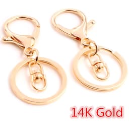 5pcs/lot 30mm Key Ring Long 70mm Popular classic 11 Colors Plated lobster clasp key hook chain jewelry making for keychain