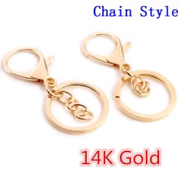 5pcs/lot 30mm Key Ring Long 70mm Popular classic 11 Colors Plated lobster clasp key hook chain jewelry making for keychain
