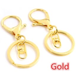 5pcs/lot 30mm Key Ring Long 70mm Popular classic 11 Colors Plated lobster clasp key hook chain jewelry making for keychain