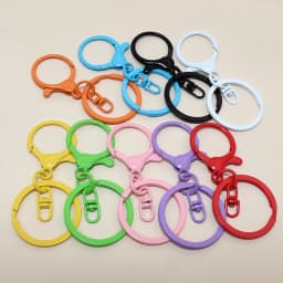 5pcs/lot 30mm Key Ring Long 70mm Popular classic 11 Colors Plated lobster clasp key hook chain jewelry making for keychain