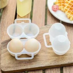 1pc 2-Cell Outdoor Portable Egg Box Plastic Egg Tray Refrigerator Egg Storage Box Shock-absorbing And Anti Drop Egg Loade