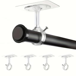 2/4/6/8Pcs Self Adhesive Curtain Rod Bracket No Drill Heavy Duty Ceiling Mount Hook Holder For Bedroom Wardrobe Window