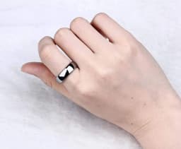 Tigrade Pure Titanium Ring Silver Color Polished 2/4/6/8/10mm Classic Engagement Ring For Male Female Wedding Bands Anti-Allergy