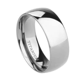 Tigrade Pure Titanium Ring Silver Color Polished 2/4/6/8/10mm Classic Engagement Ring For Male Female Wedding Bands Anti-Allergy