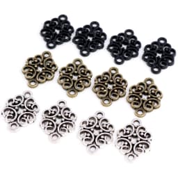 20x13mm 20pcs Antique Silver Plated/Bronze/Black Plated Flower Style Connector Handmade Charms Pendant:DIY for bracelet necklace