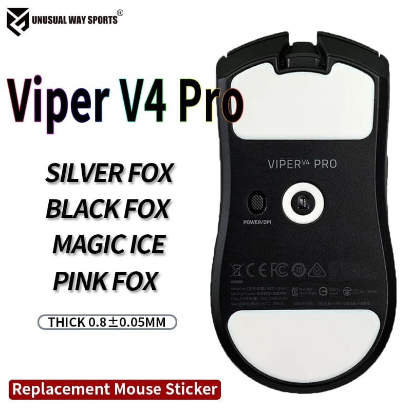 UnusualWaySports Mouse Skates Feet Viper V4 Pro Cambered Surface PTFE Anti Collapse Magic Ice Pink Black Silver Fox